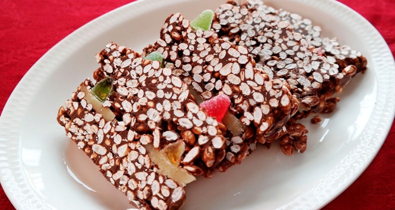 Delfiakake med puffet ris Delfiakake med puffet ris